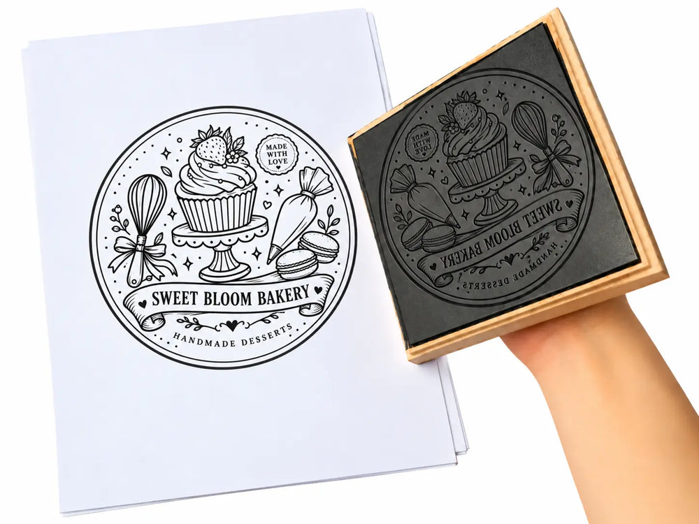 Lift the stamp straight up to reveal your design, then move on to your next package and repeat.